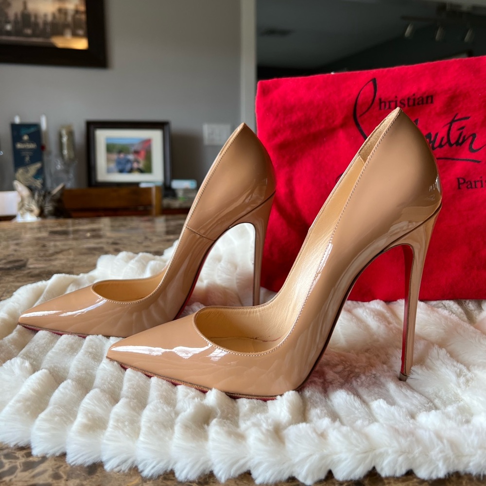 SOLD NIB Christian Louboutin So Kate 120 Nude 37.5